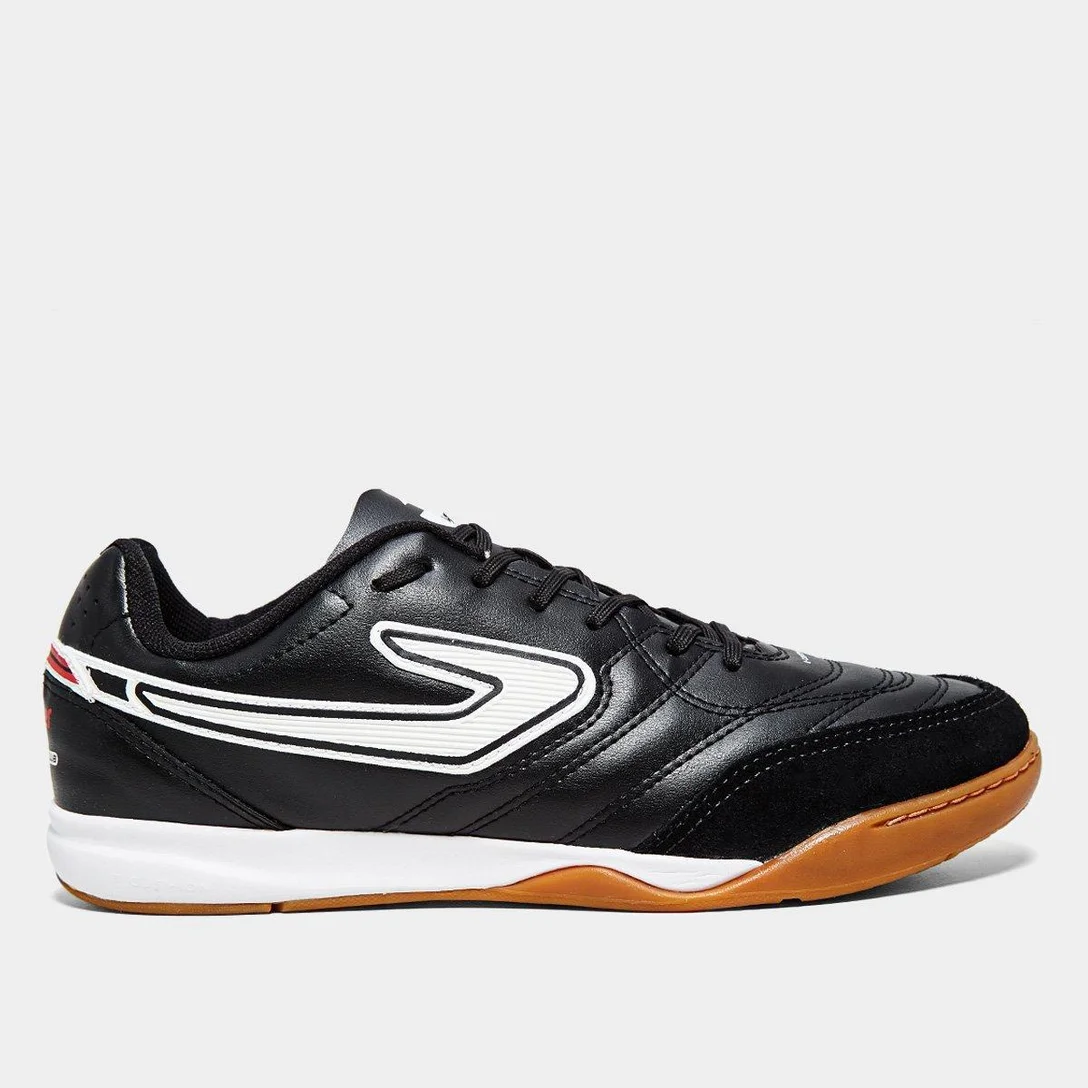 Chuteira Futsal Infantil Maestro Club - Preto, Branco e Vermelho