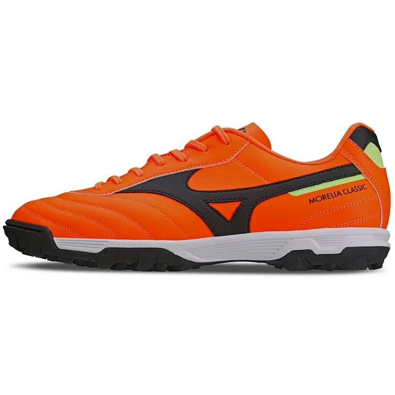 Chuteira Society Mizuno Morelia Classic Unissex - Laranja, Preto e Amarelo