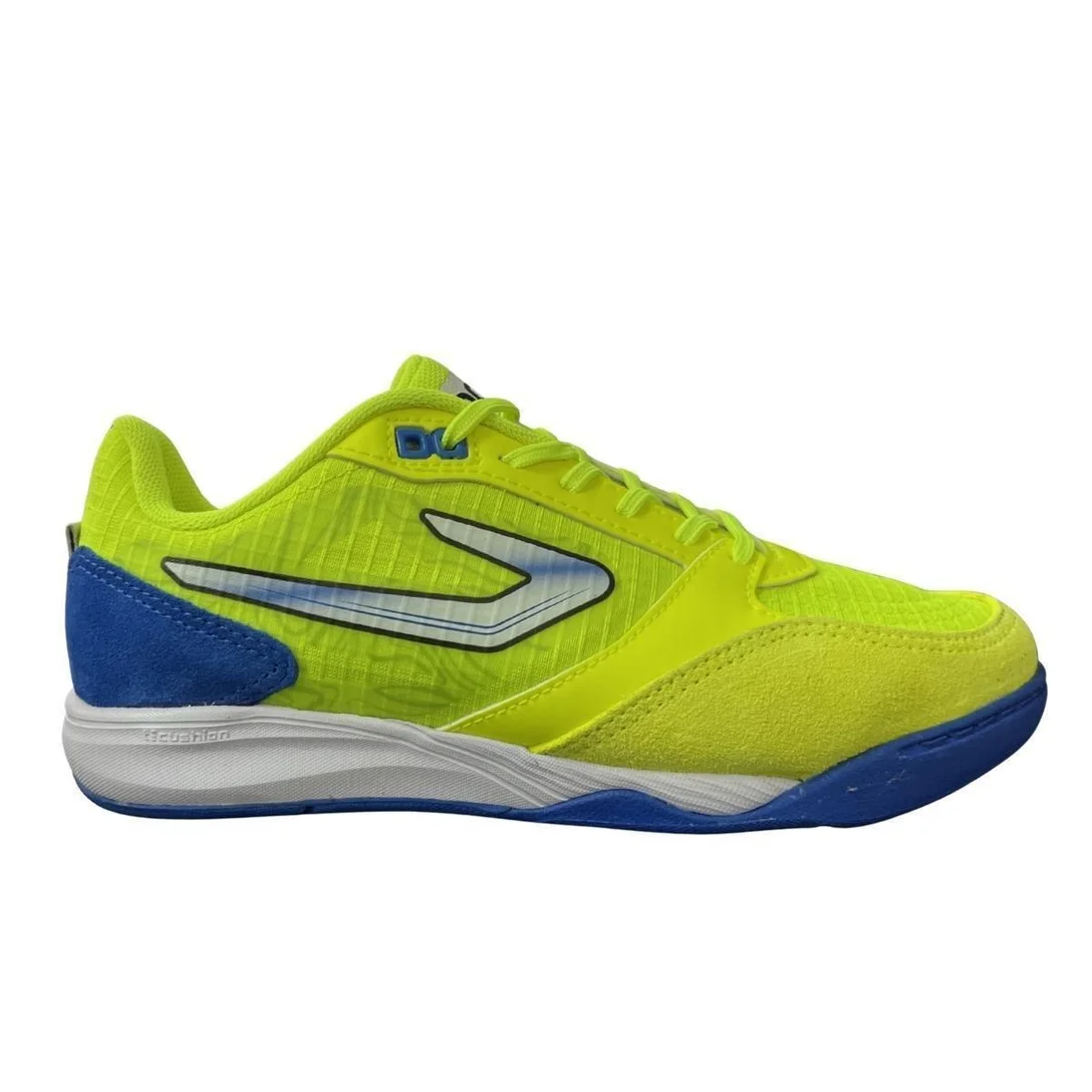 Chuteira Futsal Topper Letra V - Amarelo, Azul e Branco
