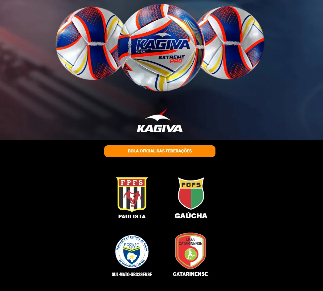 Bola Futsal Profissional Kagiva F5 Extreme Pro 2026 Oficial