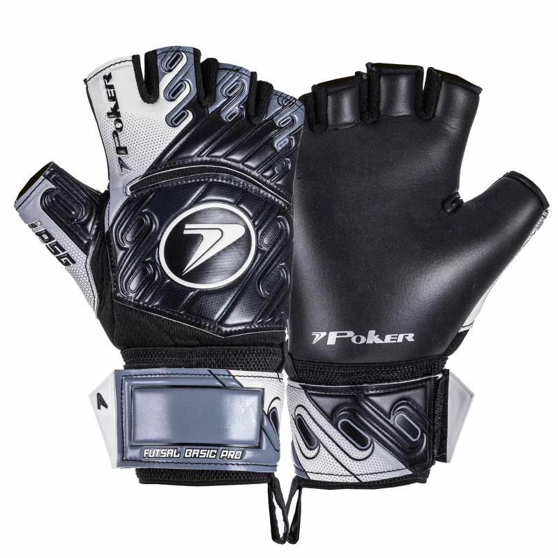 Luva Poker Profissional Basic Pro Futsal - Preto e Cinza