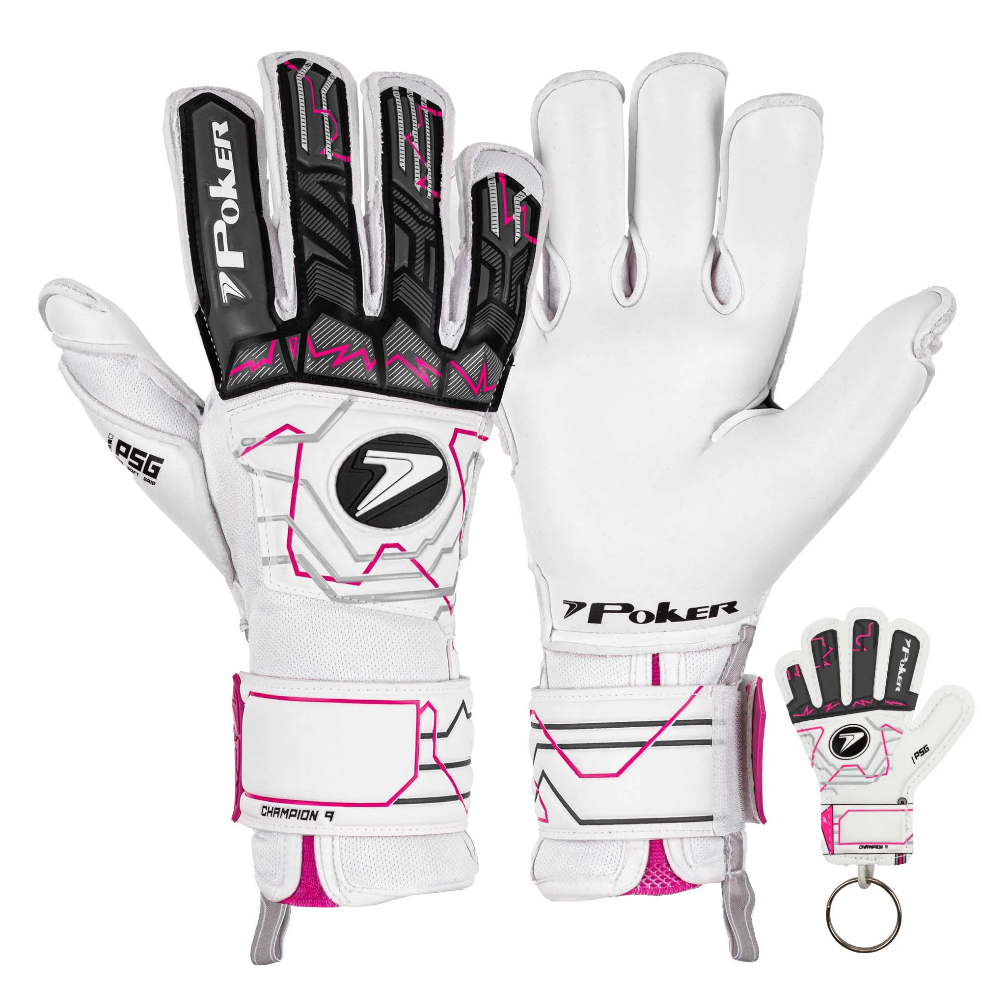 Luva Poker Profissional Champion 9 - Branca e Rosa