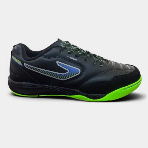 Chuteira Futsal Infantil Topper Dominator Play - Preto, Azul e Verde