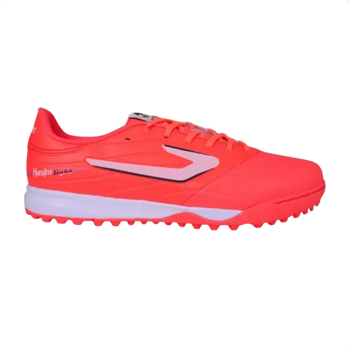 Chuteira Society Topper Maestro Ligth - Coral, Branco e Preto